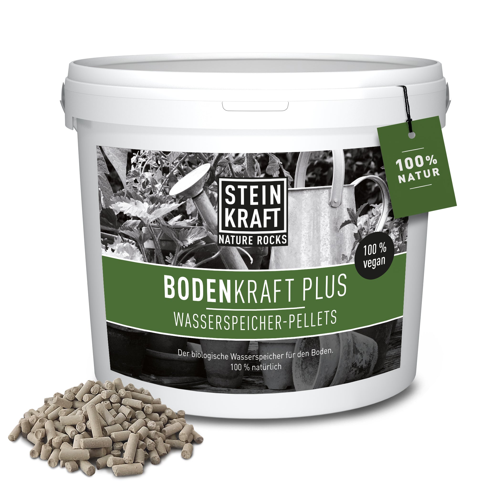 Steinkraft Bodenkraft Plus Wasserspeicher-Pellets mit Zeolith und Vermiculit für Gärten und Hochbeete