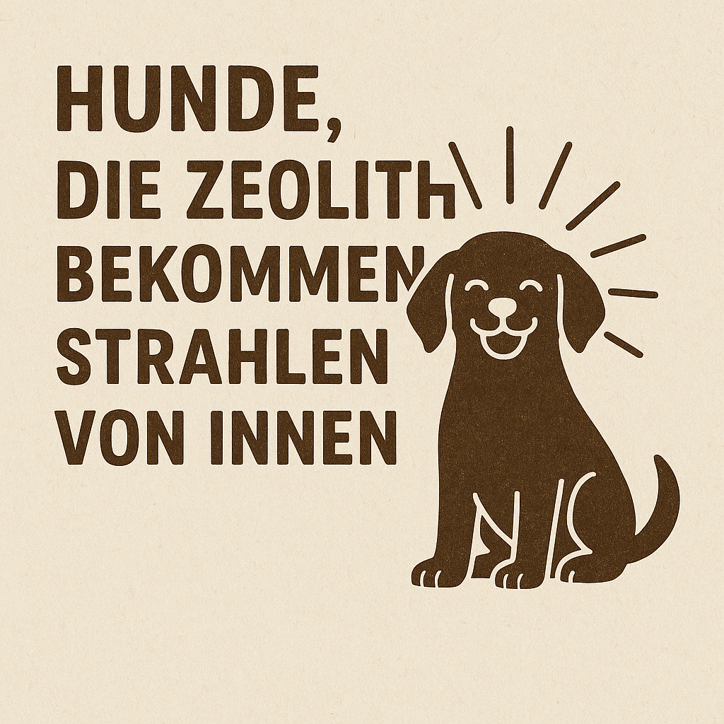 Zeolith für Hunde Cartoon - Hunde die Zeolith bekommen, strahlen von innen.