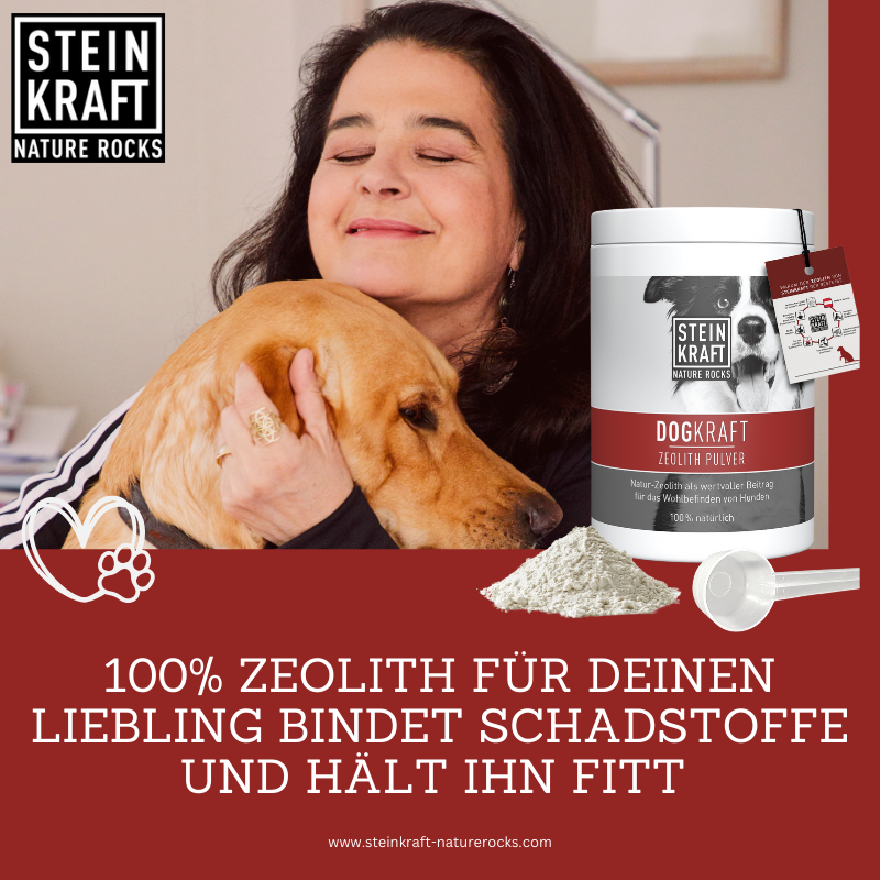Hundehalterin mit Hund im Alltag – bewusste Fütterung mit Zeolith.