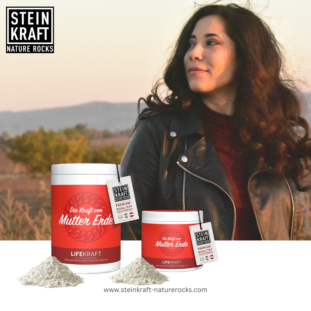 STEINKRAFT Klinoptilolith Zeolith für Menschen - feines Pulver zum Entgiften über die Haut 250g und 450g Dose