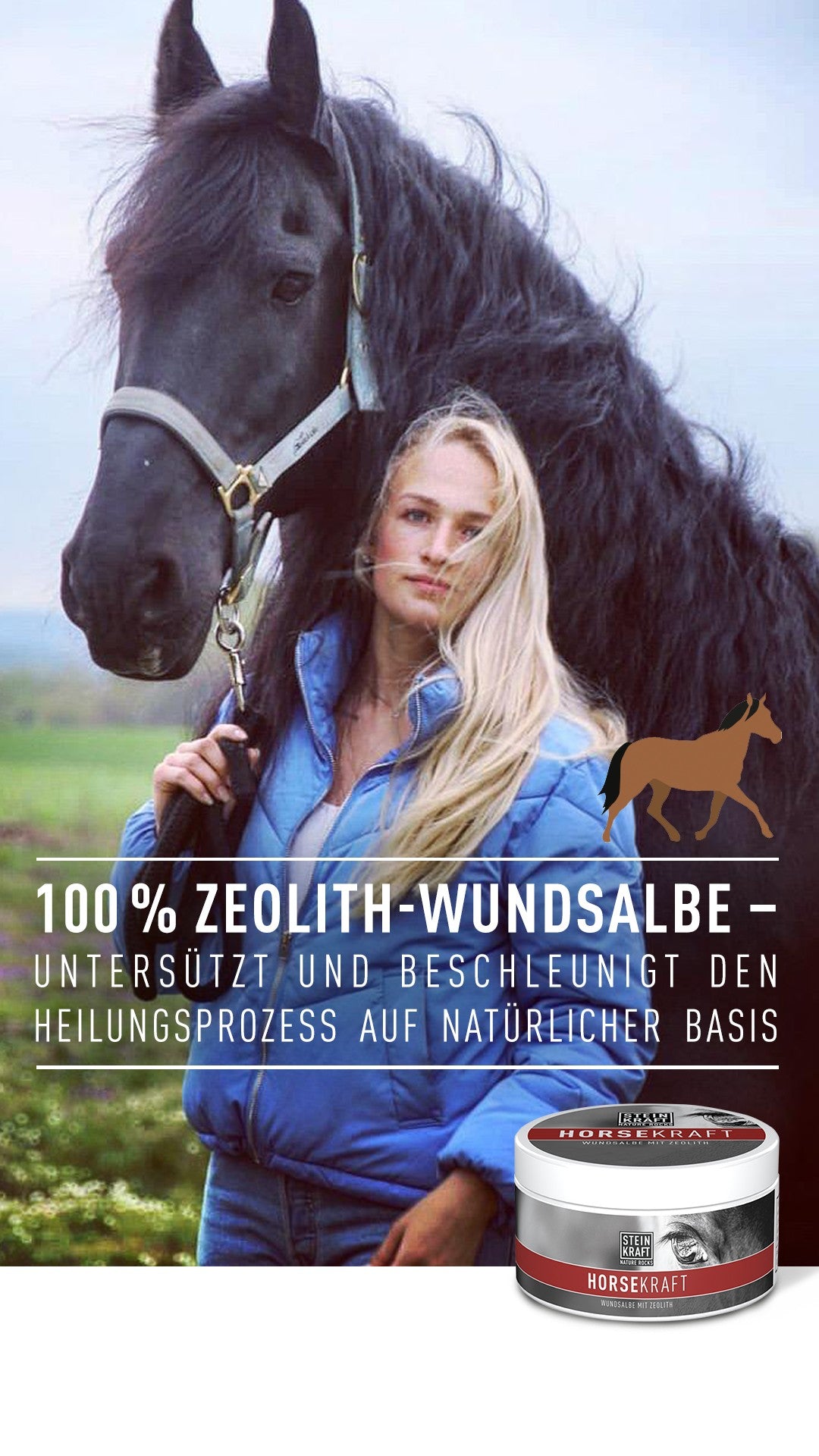 STEINKRAFT Zeolith WUNDSALBE für Pferde & Hunde unterstützt und beschleunigt den Heilungsprozess auf natürlicher Basis