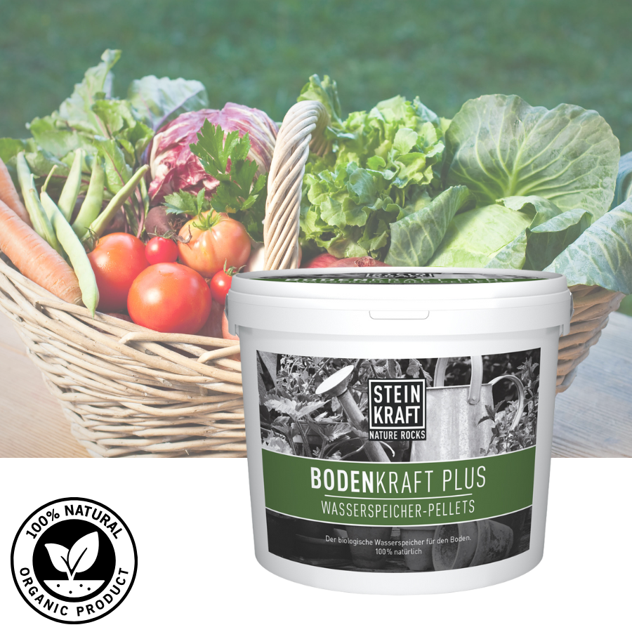 Gartenpflege Tipps zum Verbessern des Bodens: Vermiculit und Zeolith Pellets sind ein veganer natürlicher Wasserspeicher bei STEINKRAFT zu kaufen