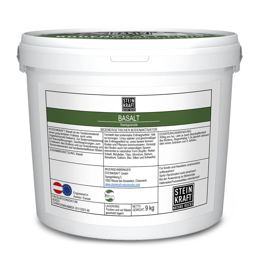 Basalt Urgesteinsmehl paramagnetisch Bioenergetischer Bodenaktivator