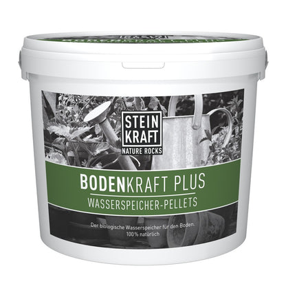 BODENKRAFT PLUS Wasserspeicher Pellets mit Steinkraft Zeolith und Vermiculit im Kübel zu 6kg zu kaufen um die Bodenqualität zu verbessern