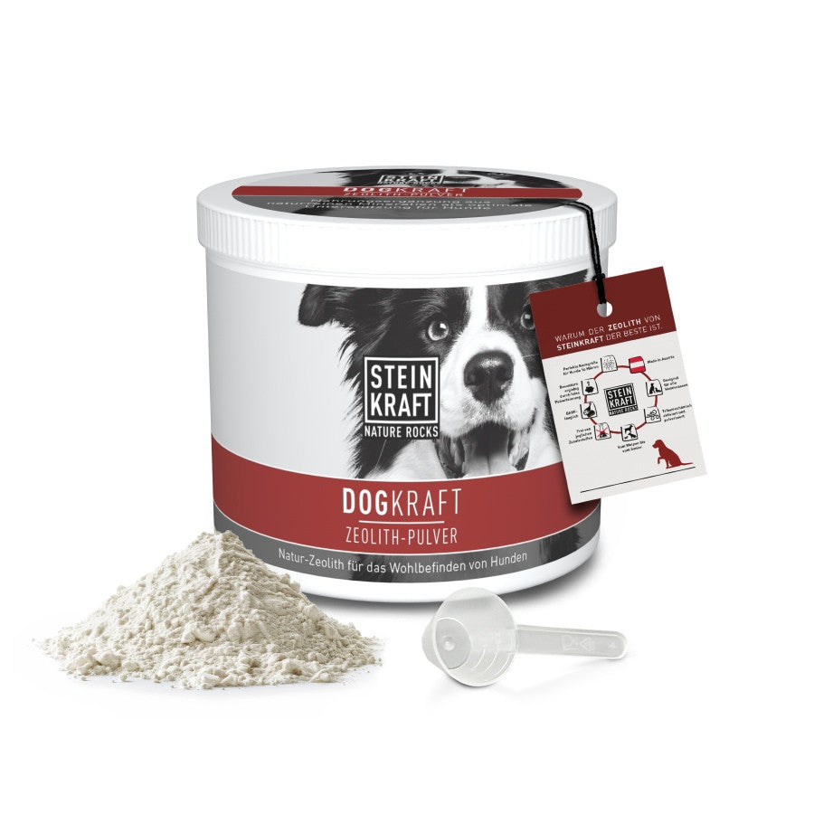 STEINKRAFT DOGKRAFT Natur Zeolith für Hunde Dose 250g mit Dosierlöffel