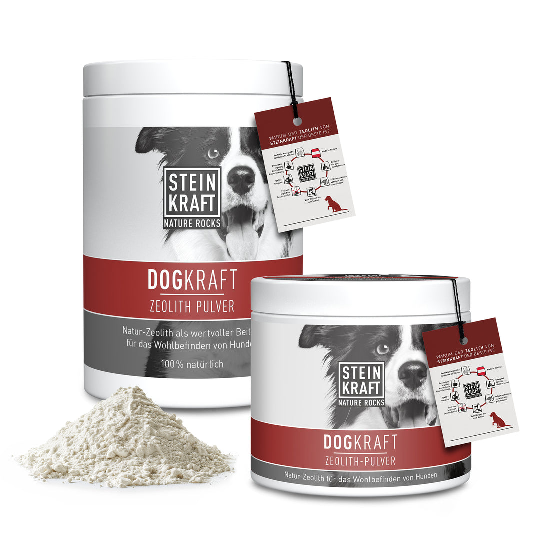 STEINKRAFT Zeolith Pulver für Hunde 450g und 250g