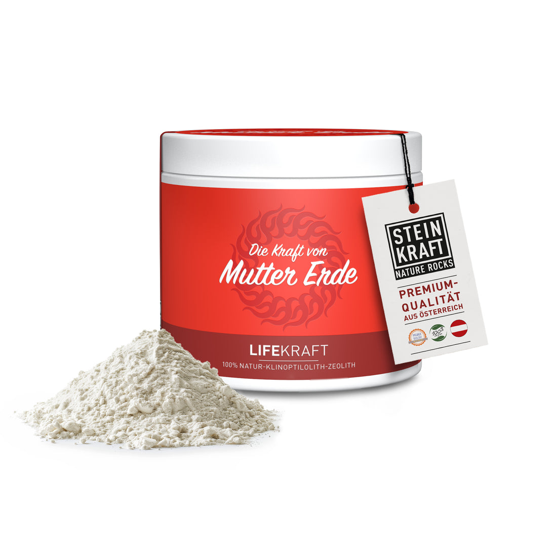 STEINKRAFT Zeolith für Menschen Kosmetik Premium Qualität 8 Mikron aus Österreich Dose 250g