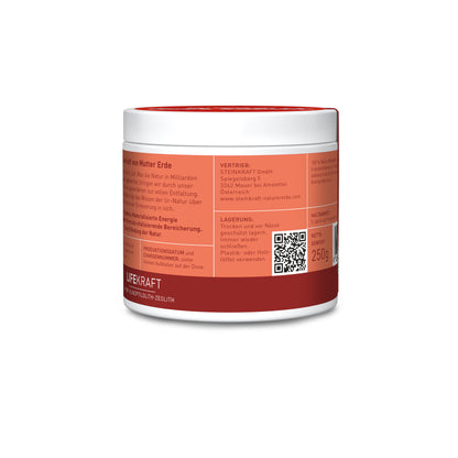 STEINKRAFT Zeolith für Menschen Kosmetik Premium Qualität tribomechanisch mikronisiert  Dose 250g Rückseite