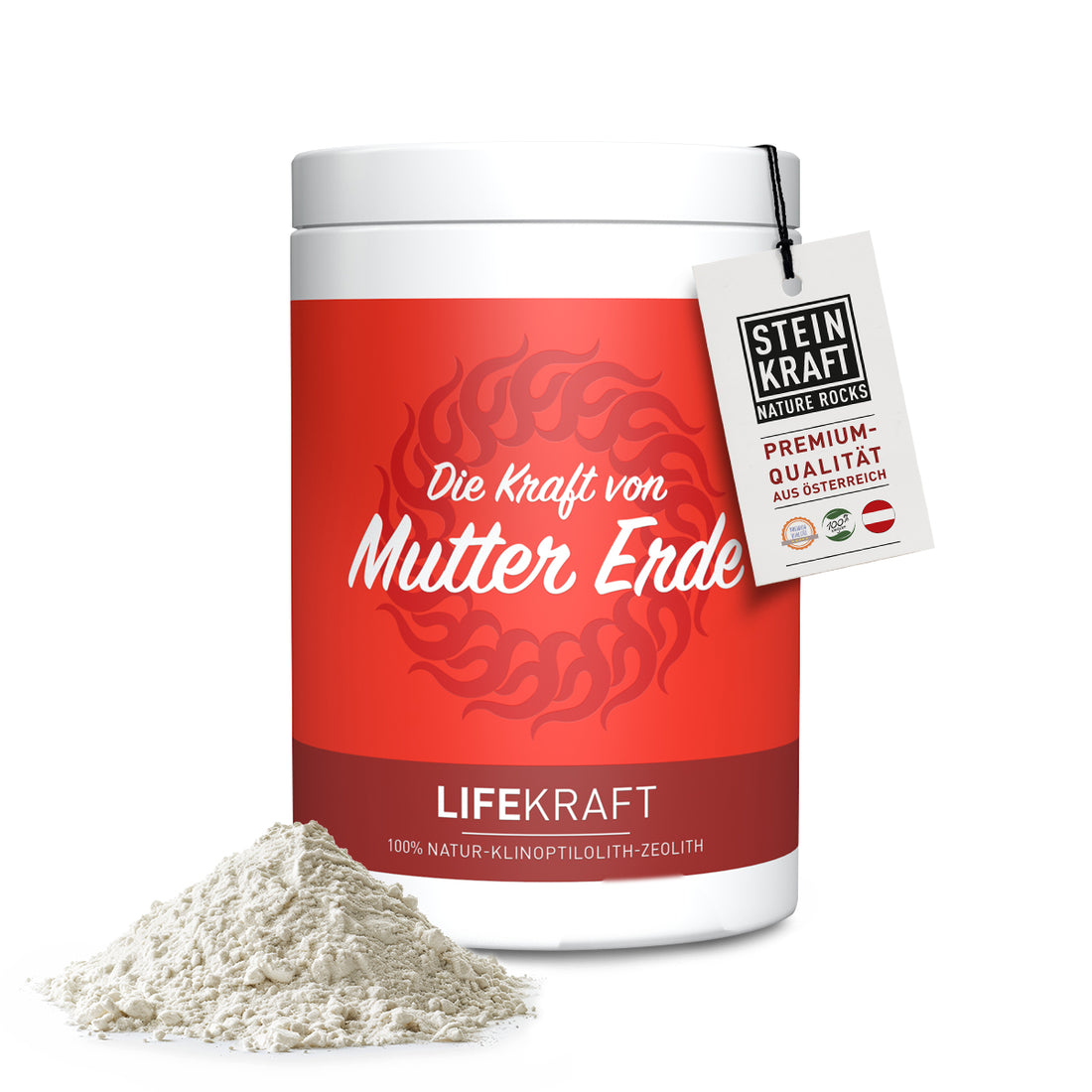 STEINKRAFT Zeolith für Menschen Kosmetik Premium Qualität Österreich Dose 450g tribomechanisch mikronisiert und aktiviert
