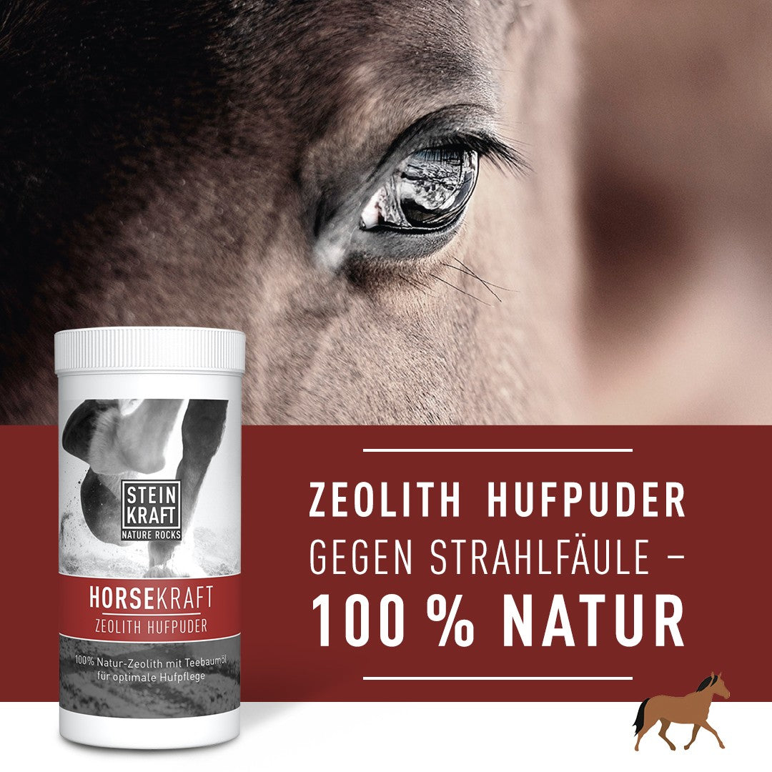 STEINKRAFT Zeolith Hufpuder gegen Strahlfäule und als Vorsorge ist 100% Natur