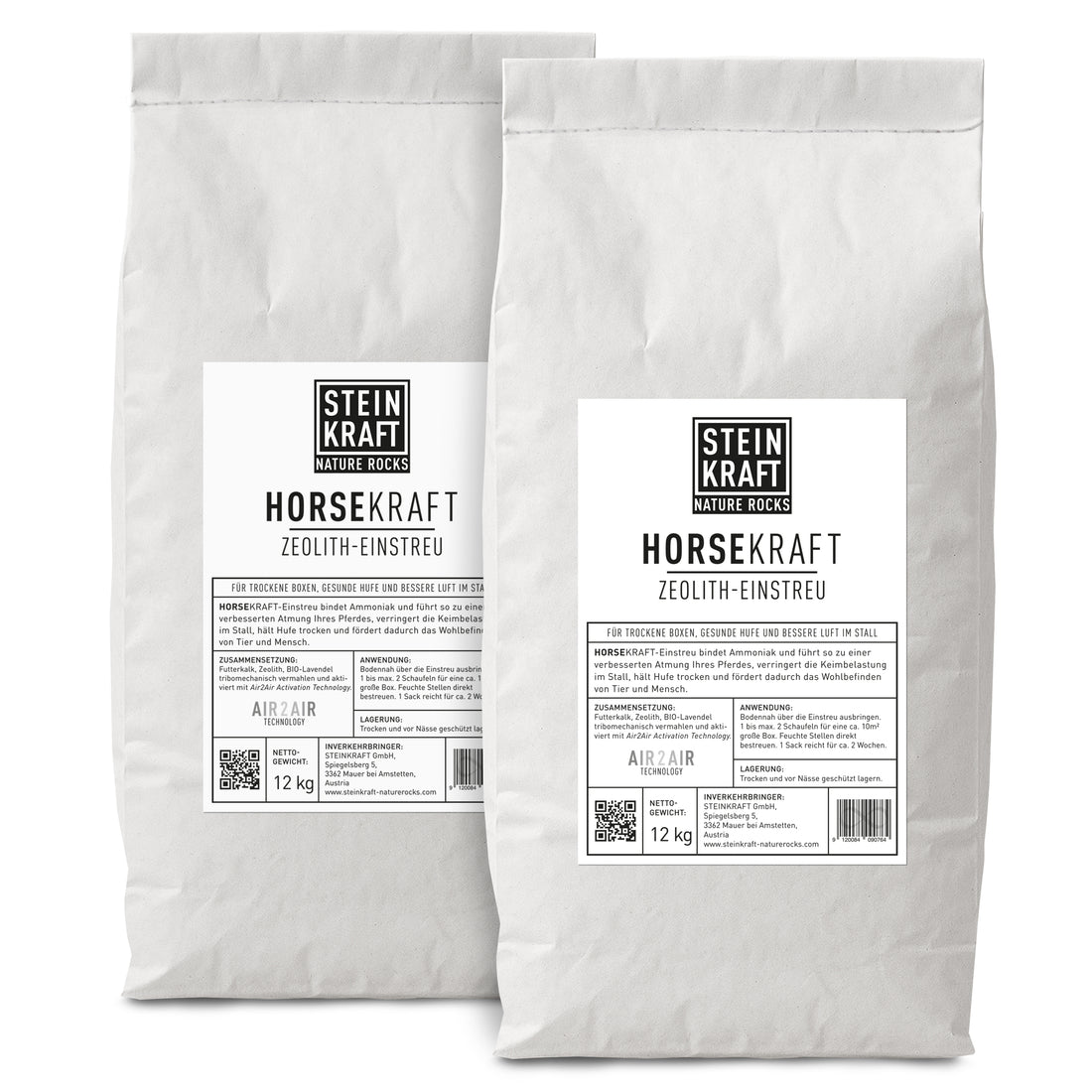 HORSEKRAFT Einstreu mit Zeolith 2x12kg