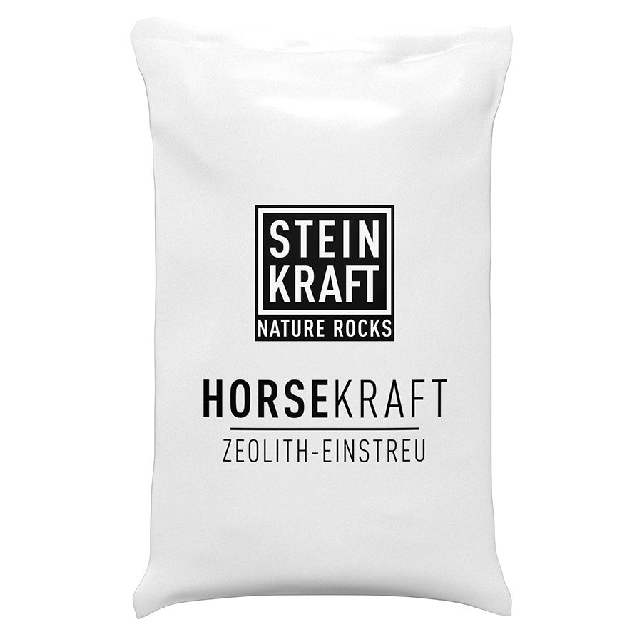 STEINKRAFT HORSEKRAFT Natur-Zeolith Einstreu für Pferdeboxen, Pferdestall Sack 15kg