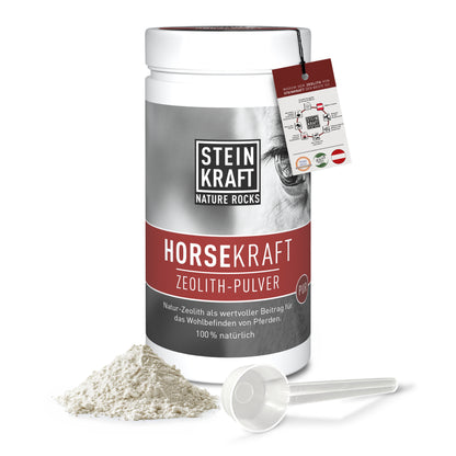 STEINKRAFT HORSEKRAFT Zeolith für Pferde Dose 1kg mit Dosierlöffel