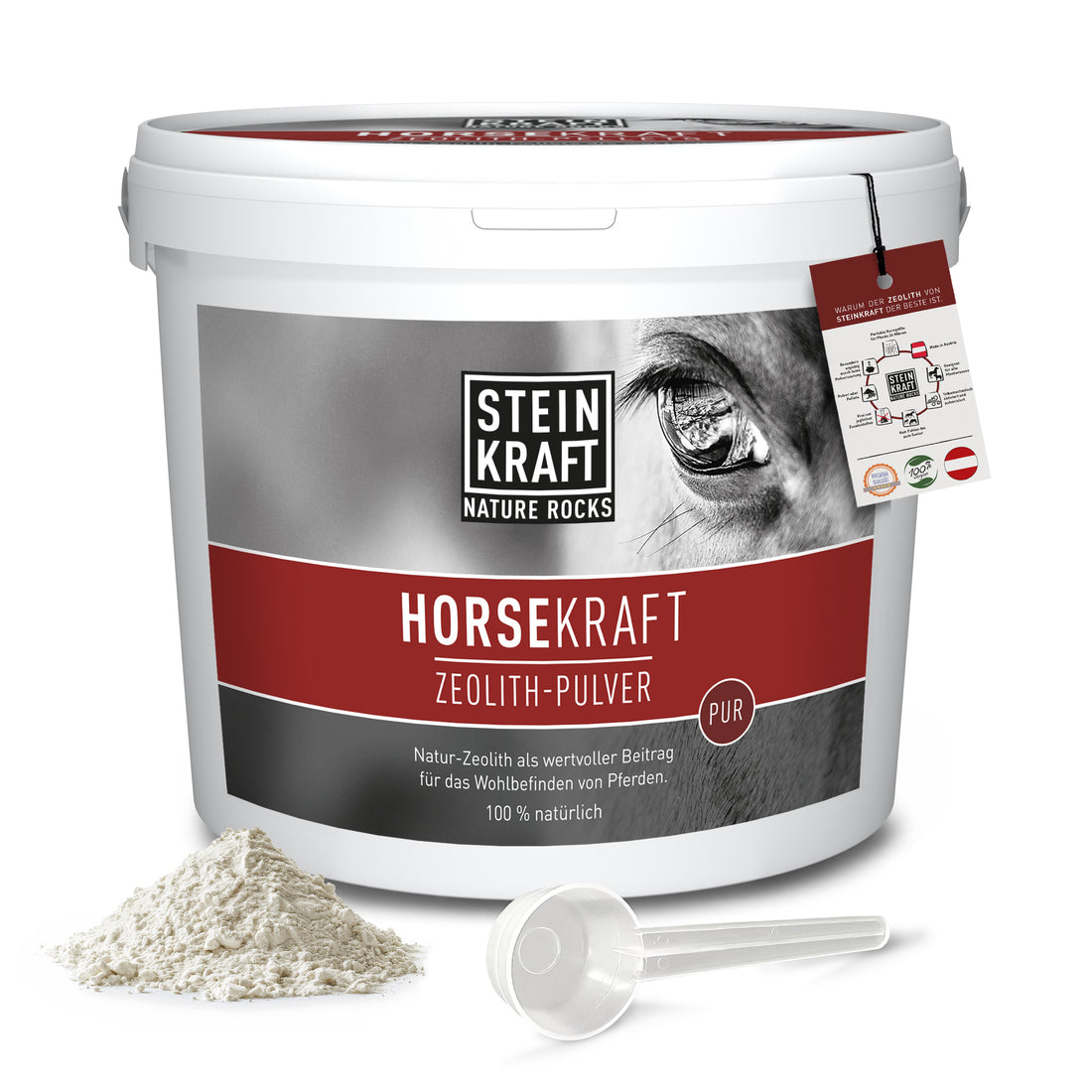 STEINKRAFT Zeolith für Pferde 3 kg Kübel mit Messbecher 