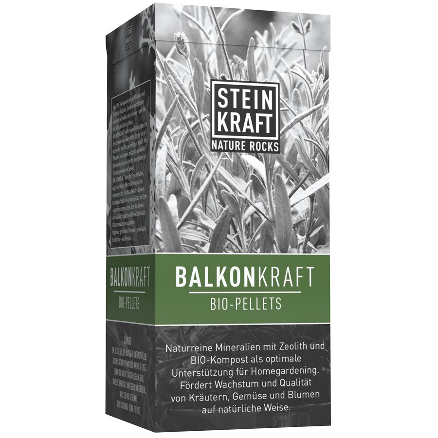BALKONKRAFT Bio Pellets Natur-Zeolith Schachtel 1kg veganer Dünger