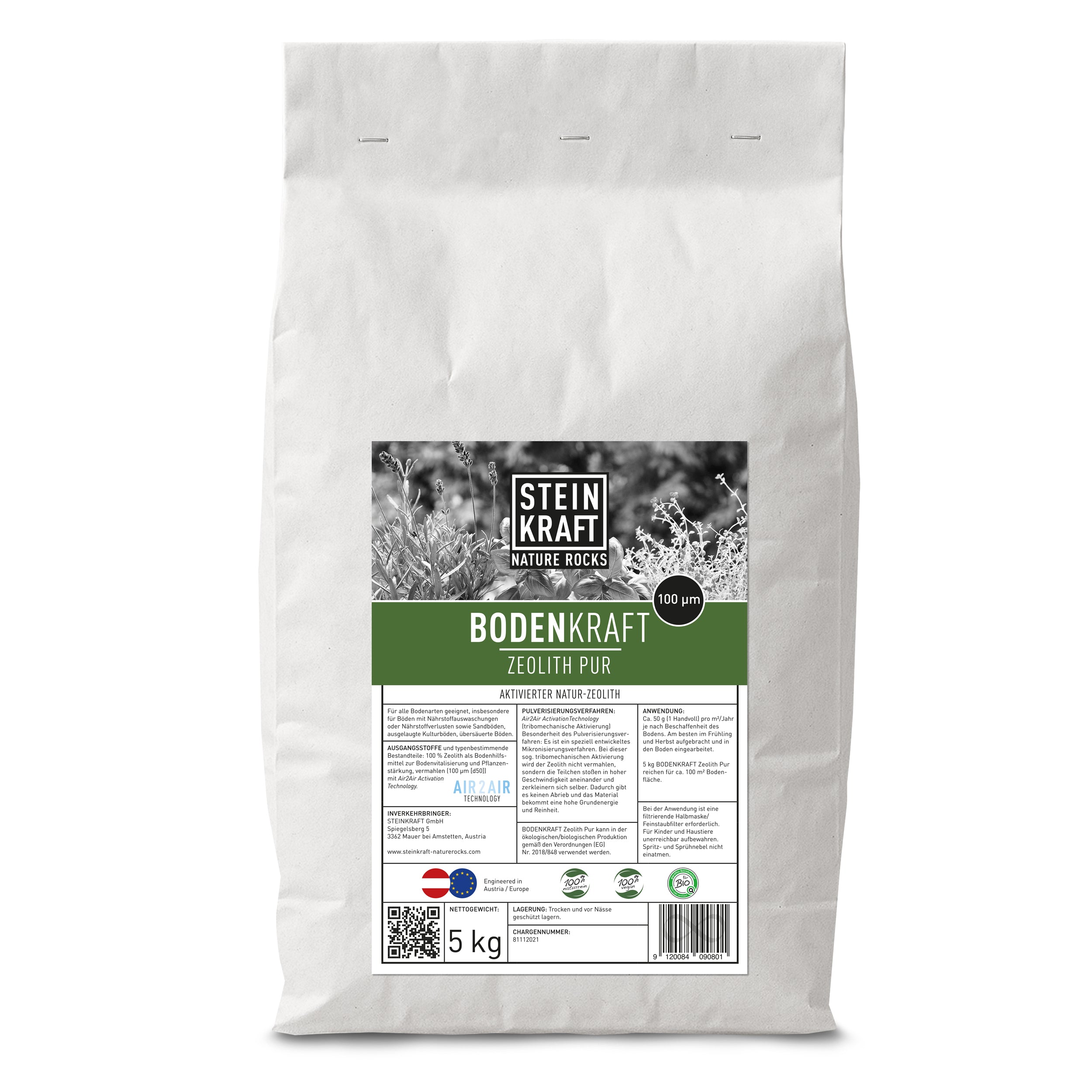 BODENKRAFT PUR aktivierter Zeolith 5kg - Pulver